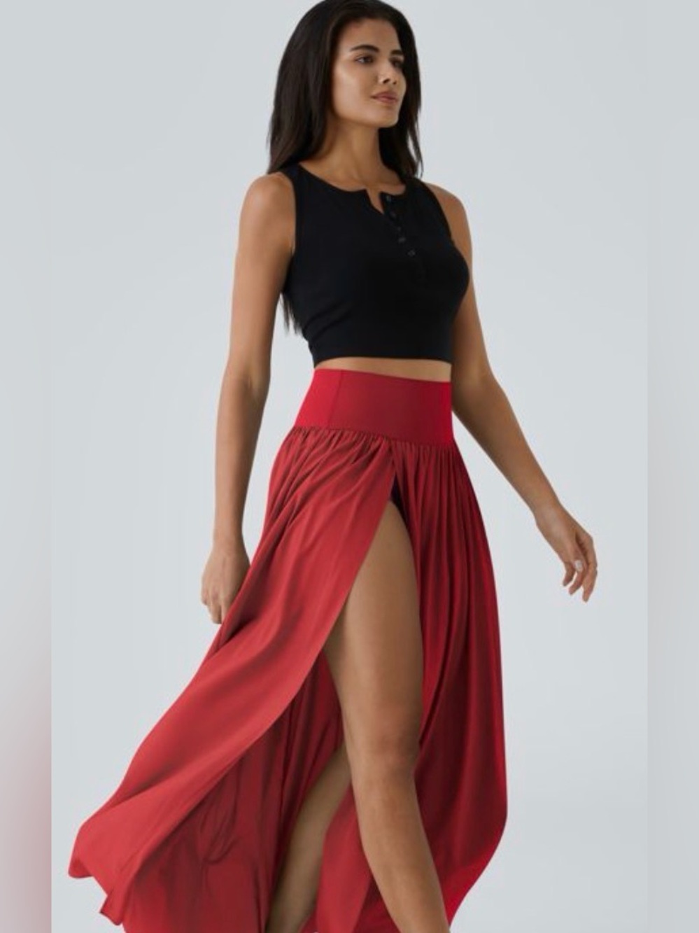 Halara Breezeful™ High Waisted Split 2-in-1 Flowy Quick Dry Maxi Casual Skirt